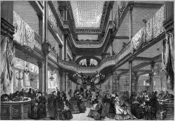 Paryż 1872: wnętrze nowych sklepów „Tanio”.