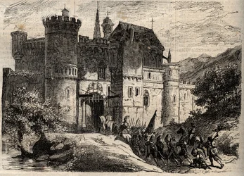 Pascal Paoli, wyzwoliciel Korsyki - Pascal Paoli (1725-1807), wyzwoliciel Korsyki wkracza do Bastia - grawerowanie w „” Dictionnaire populaire illustrious”- 1864 - Joseph Decembre i Edmond Allonier -