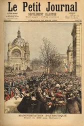 Demonstracja patriotyczna w Paryżu na początek 200. pułku na Madagaskar. Grawerowanie w „”Le petit journal”” 24.03.1895. Kolekcja Selvy.