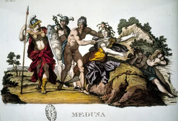 Perseusz i Meduza, jedna z trzech Gorgon - w słowniku mitologicznym