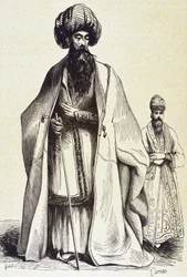 Persja (c19th). Mollach i emcee. Rycina. Kolekcja prywatna