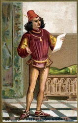 Pierre Gringoire (1475 - 1538), francuski poeta dramatyczny. XIX-wieczna chromolitografia.