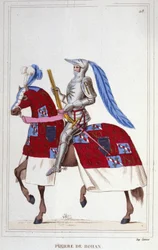 Pierre, wicehrabia de Rohan, ojciec Gie (1451-1513). Marszałek Francji. Grawerowanie z 1830 roku.