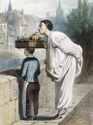 Pierrot wącha owoc - n.p.m., koniec XIX wieku
