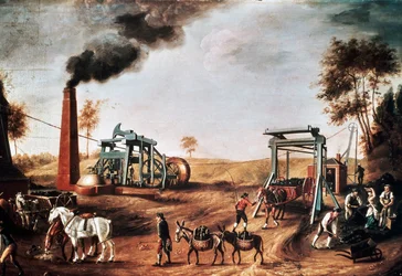 Głowa szybu, ok. 1800, obraz nieznanego artysty, olej na płótnie, 95 x153 cm, Wielka Brytania