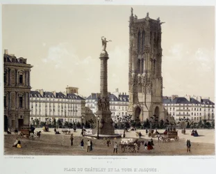 Place du Chatelet i wieża Saint-Jacques