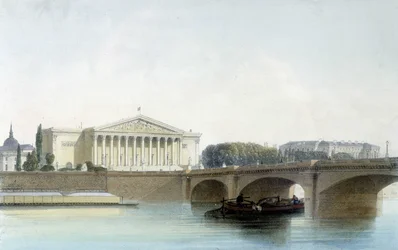 Pont de la Concorde, litografia Aubruna, św. 19 wiek.
