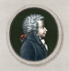 Portret Wolfganga Amadeusza Mozarta (1756-1791) - graw. 19 wiek