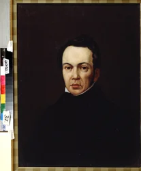 Portret pisarza, orientalisty i dziennikarza Osipa Senkowskiego (1800-1858) (Portret pisarza, orientalisty i dziennikarza Osipa Senkowskiego). Anonimowe malowanie. Olej na płótnie, ok. 1830. Romantyzm. Instytut Literatury Rosyjskiej IRLI (Dom Puszki)