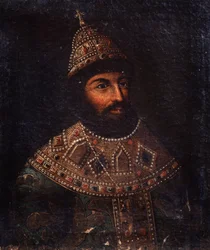 Portret cara Rosji Aleksisa I Michajłowicza (1629-1676) (Portret cara Rosji Aleksego I Michajłowicza). Anonimowe malowanie. Olej na płótnie, 54 x 45,5 cm, II poł. XVII w. Państwowe Centralne Muzeum Artylerii w Sankt Petersburgu.