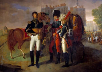Pełnowymiarowy portret La Ronciere, dowódcy szkoły kawalerii malarstwa Saint Germain Anonymous. 1812. Paryż, Muzeum Wojska