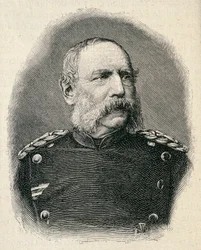 Portret ALBERTA króla saskiego (1828-1902), żołnierza, który brał udział w bitwie pod Sedanem. rytownictwo