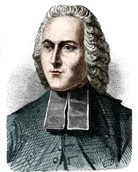 Portret Abbe Jean Antoine (Jean-Antoine) Nollet (1700 - 1770), francuski fizyk - w „Album de la Science; wybitni naukowcy; Wielkie odkrycia”” 1896.