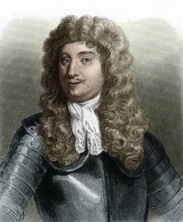 Portret Abrahama, markiza Duquesne (1610 - 1688), francuskiego marynarza - w Histoire des Français autorstwa Lavallée, rycina, bd.