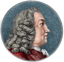 Portret Albrechta von Haller Medecin, szwajcarskiego fizjologa i botanika (1708-1777) Grawer.