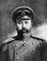 Portret Aleksieja Nikołajewicza Kuropatkina (1848-1925), rosyjskiego generała, który brał udział w wojnie rosyjsko-japońskiej i wojnie 1914-1918.