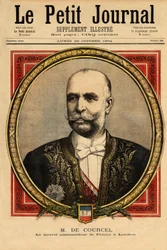 Portret Alphonse Chodron de Courcel (1835-1919), francuskiego polityka, kariery dyplomatycznej, w Niemczech (1881-1886) i Wielkiej Brytanii (1894-1898), prezesa zarządu kolei parysko-orleańskich i członka zarządu akademia moralności i p