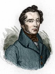 Portret Alphonse de Lamartine (1790 - 1869) francuskiego poety.