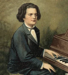 Portret Antona Rubinsteina (1829-1894), rosyjskiego pianisty i kompozytora.