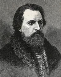 Portret Apolla Grigoriewa (1822-1865) rosyjski poeta i krytyk -Apollo Grigoriev poeta i krytyk literacki oraz rosyjski teatralny -