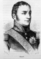 Portret Bertranda Clausela (lub Clauzela) (1772 - 1842). Rycina z końca XIX wieku w „Histoire de France” H. Martina.