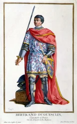 Portret Bertranda Duguesclina. Grawerowanie z XIX wieku.