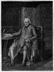 Portret kardynała Jean-Baptiste (Jean Baptiste) – Belloy Morangle (Belly-Morangle) (1709-1808) Rycina z XIX wieku