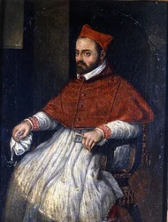 Portret kardynała Roberto Bellarmino (Robert Bellarmin w latach 1542-1621). Anonimowe malowanie. Muzeum Rzymu.