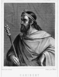 Portret Cariberta (? -?), Króla Paryża (561 - 567) - w „Histoire des Français” Lavallée, rycina, sd.