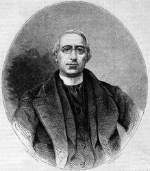 Portret Carlo Passaglii (1812-1887), włoskiego duchownego, zwolennika jedności Włoch. Grawer w „”Le Monde Illustré””n¡240 z 16 listopada 1861 r.
