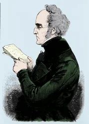 Portret Charlesa Fouriera (1772 - 1837), francuskiego teoretyka socjalizmu. Rycina XIX wieku.