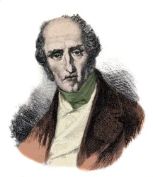 Portret Charlesa Fouriera (1772 - 1837), francuskiego teoretyka socjalizmu. Rycina XIX wieku.