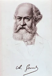 Portret Charlesa Gounoda (1818-1893) angielskiego kompozytora Rysunek. 19 wiek. Mediolan, biblioteca del conservatorio