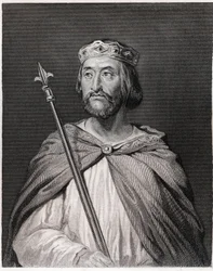 Portret Karola III dit le Simple (879 - 929), króla Francji (898 - 929) - w „Histoire des Français” Lavallée, rycina, sd.