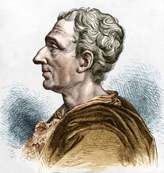 Portret Charlesa de Secondata (1689 - 1755), Barona De La Brède i Montesquieu. Rycina XIX wieku.