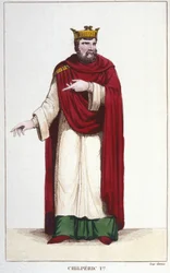 Portret Chilperica I (539 - 584), grawer króla Neustrii 1830