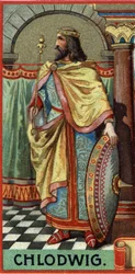 Portret Clovis króla franków z 481-511 AD.