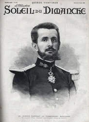 Portret komandora Jeana Baptiste Marchanda (1863-1934). Grawerowanie w „”Le-sun-du-sunday””, 25 czerwca