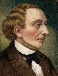 Portret duńskiego pisarza i poety Hansa Christiana Andersena (1805-1875).