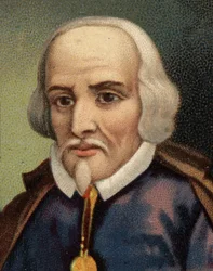 Portret Don Pedro Calderona de la Barca (1600-1681), hiszpańskiego poety dramatycznego.