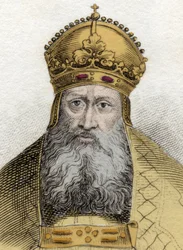 Portret cesarza Rodolfa Habsburga (1218-1291), niemieckiego cesarza rzymskiego (Rudolfa I Niemiec)