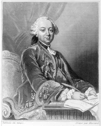 Portret Etienne François, księcia Choiseul (1719 - 1785), francuskiego polityka - w „Histoire des Français” Lavallée, rycina, sd.