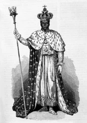 Portret Faustina Soulouque (1782-1867) z Faustyna I, cesarza Haiti od 1847 do 1859 Rycina z 1856