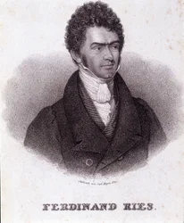 Portret Ferdynanda Riesa (1784 - 1838) Niemiecki kompozytor i pianista. Rycina XIX wieku.