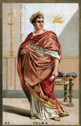 Portret Francois-Joseph (Francois Joseph) Talma (1763-1826), francuskiego aktora. Chromolitografia z końca XIX wieku.