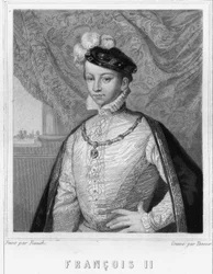 Portret Franciszka II (1544 - 1560), króla Francji - w „Histoire des Français” Lavallée, rycina, sd.
