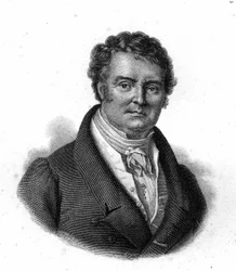 Portret François Broussai (1772 - 1838), profesora na Wydziale Lekarskim w Paryżu, rycina XIX w.