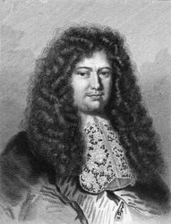 Portret François Michel Le Tellier, markiza de Louvois (1639 - 1691), francuskiego polityka - w „Histoire des Français” Lavallée, rycina, sd.