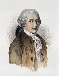 Portret kompozytora Franza Josepha Haydna (1732-1809).- grawerowanie