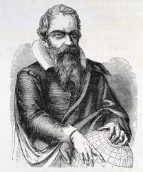 Portret Galileo Galilei dit Galileo (1564 - 1642), rycina XIX wiek.